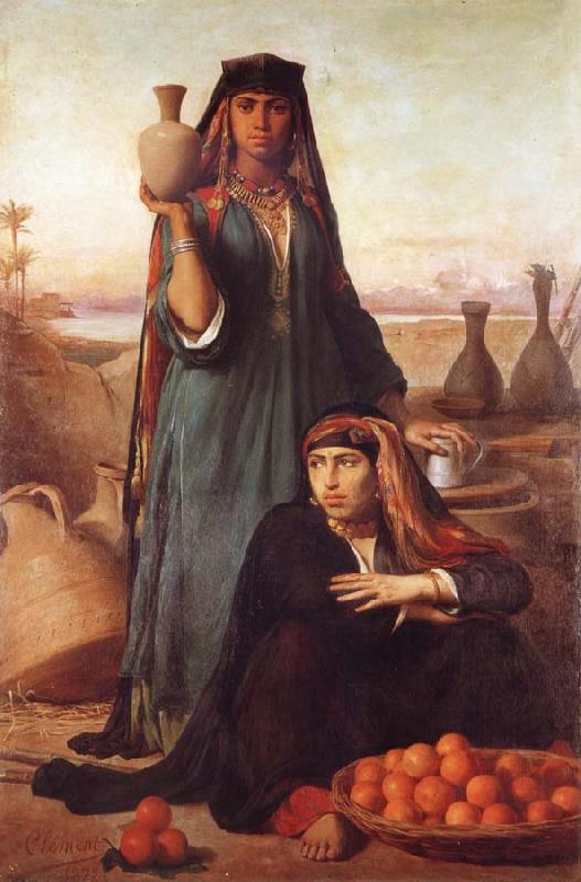 Felix-Auguste Clement Women Selling Water and Oranges on the Road to Heliopolis Sweden oil painting art